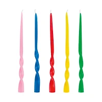 321 Party! Spiral Rainbow Birthday Candles, 10 Count