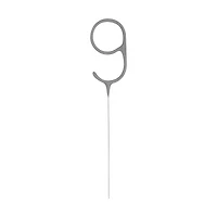 321 Party! Silver Number 9 Sparkler, 7 in