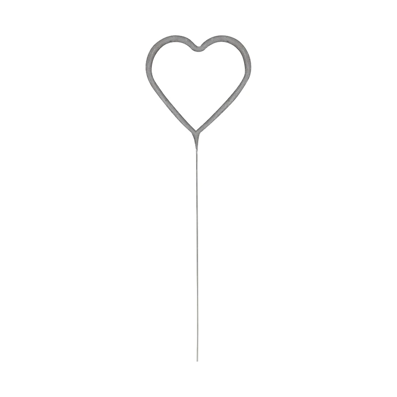 321 Party! Silver Heart-Shaped Sparkler, 7 in
