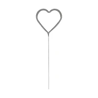 321 Party! Silver Heart-Shaped Sparkler, 7 in