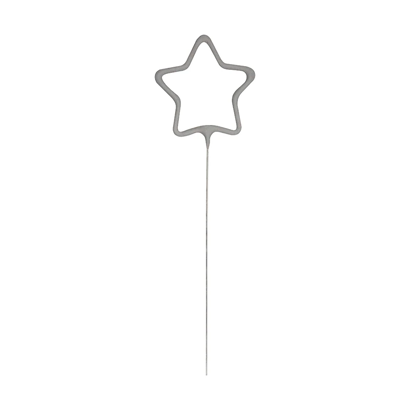 321 Party! Silver Star-Shaped Sparkler, 7 in