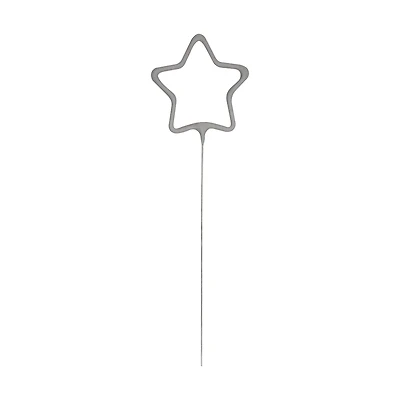 321 Party! Silver Star-Shaped Sparkler, 7 in