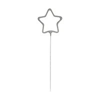 321 Party! Silver Star-Shaped Sparkler, 7 in