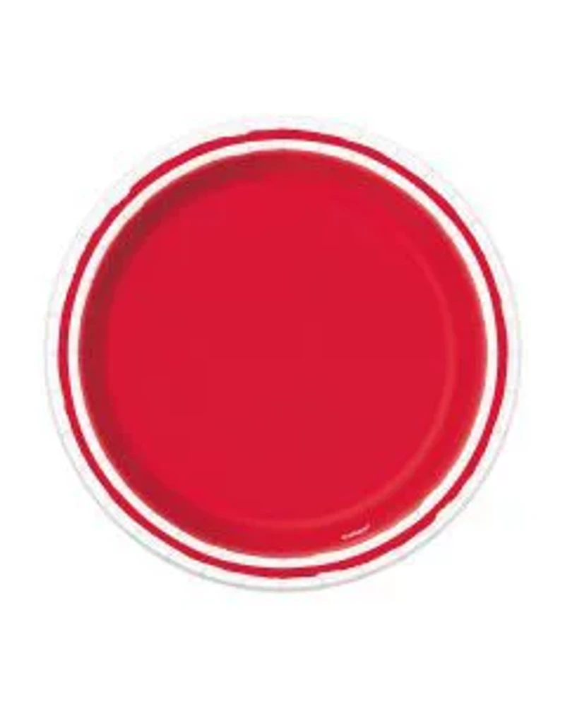 321 Party! Red Minimal Striped Party Plates, 7 in, 50 ct