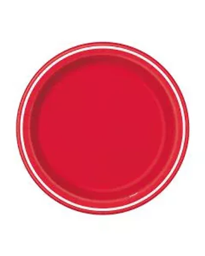 321 Party! Red Striped Party Plates, 9 in, 40 ct