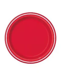 321 Party! Red Striped Party Plates, 9 in, 40 ct
