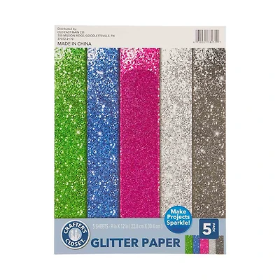 Crafter's Closet Glitter Paper, 5 sheets