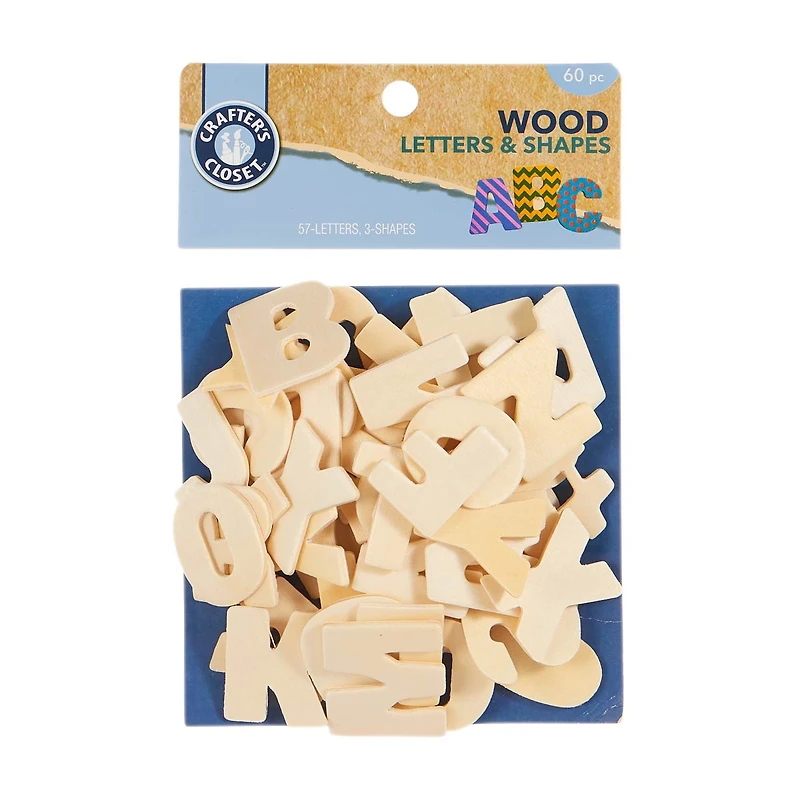 Crafter's Closet Wooden Letters, 57 pc