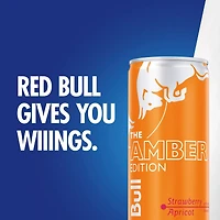 Red Bull Amber Edition Energy Drink, Strawberry Apricot, 80mg Caffeine, 8.4 fl. oz. Can