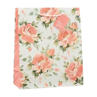 Floral Roses Gift Bag with Gift Tag, Large