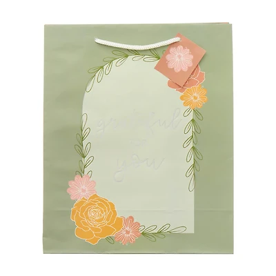 'Grateful For You' Gift Bag with Gift Tag, Large