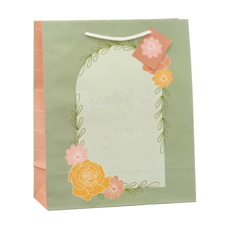 'Grateful For You' Gift Bag with Gift Tag, Large