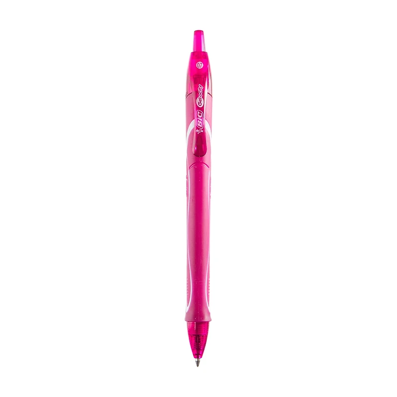 BIC Gelocity Medium Point Retractable Gel Pen 0.7 mm, Dark Pink