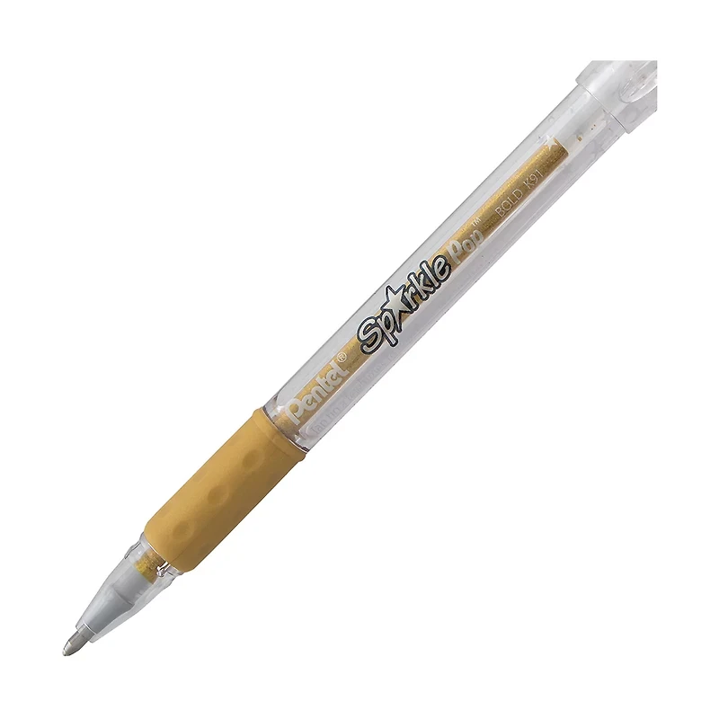Pentel® Sparkle Pop™ Metallic Gel Pen, 1.0mm Bold Line, Gold-Gold