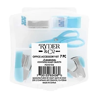 Ryder & Co. Blue Office Desk Accessory Kit, 7 Pieces