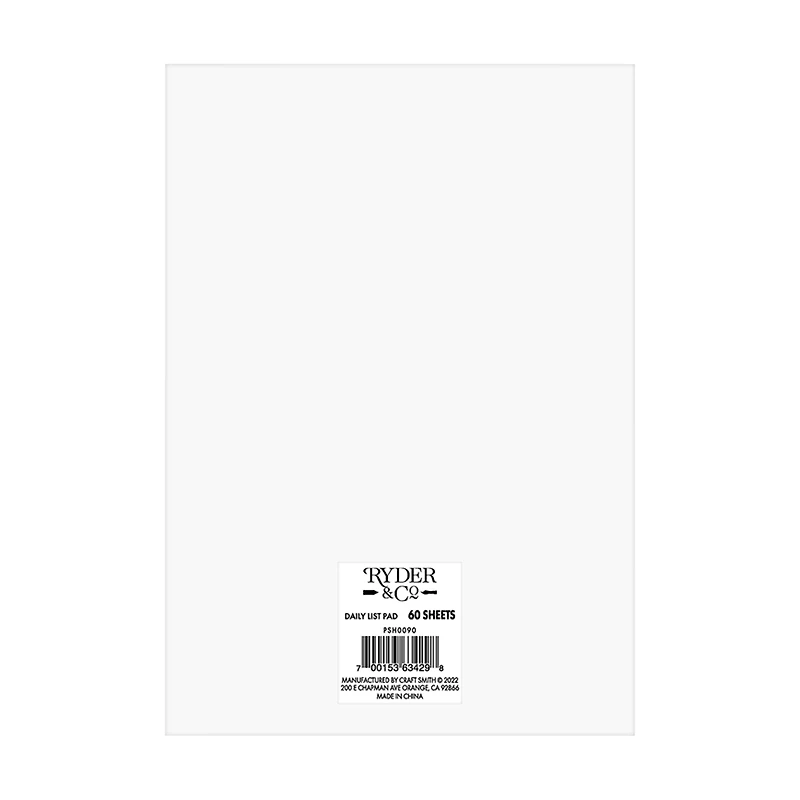 Ryder & Co. Green Large Daily List Pad, 60 Sheets