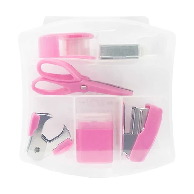 Ryder & Co. Pink Office Desk Accessory Kit, 7 Pieces