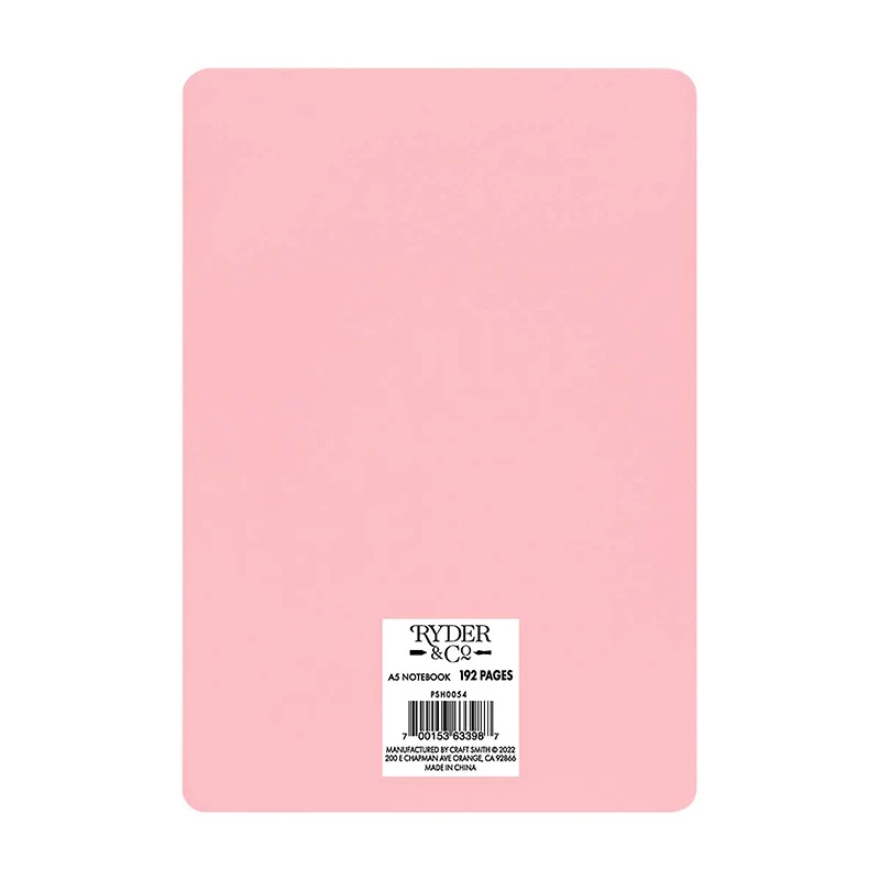 Ryder & Co. Pink PU Notebook, 192 Pages