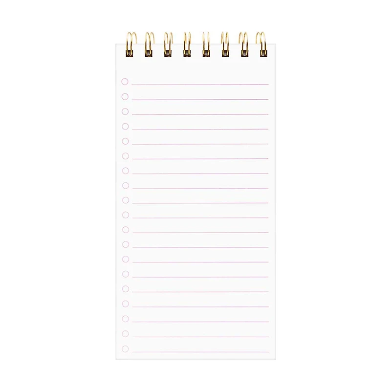 Ryder & Co. Pink Spiral List Pad, 80 Sheets