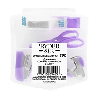 Ryder & Co. Purple Office Desk Accessory Kit, 7 Pieces
