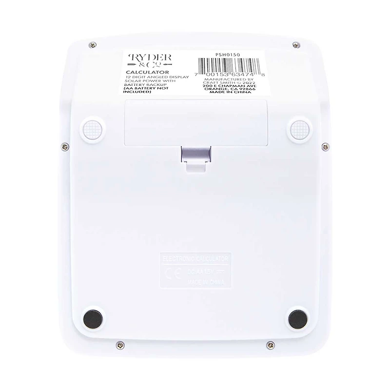 Ryder & Co. Electronic Calculator, White