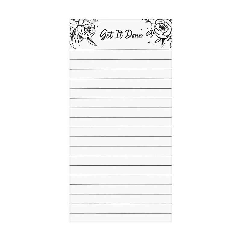 Ryder & Co. White Floral List Pad, 100 Sheets