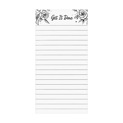 Ryder & Co. White Floral List Pad, 100 Sheets