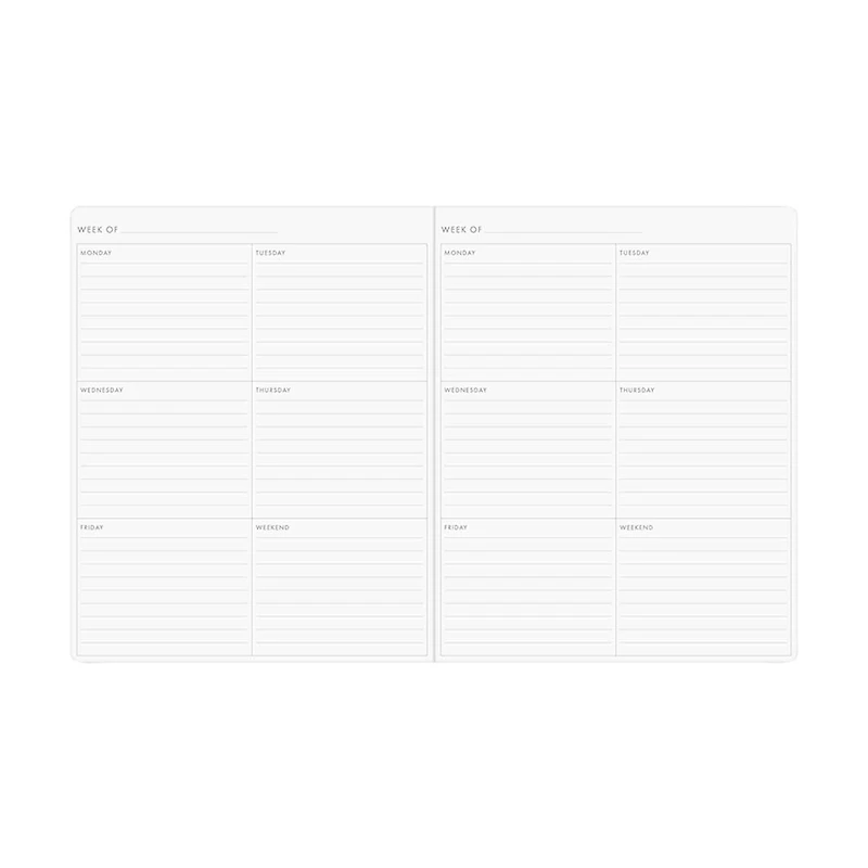 Ryder & Co. Black & White Undated Weekly Planner, 96 Pages