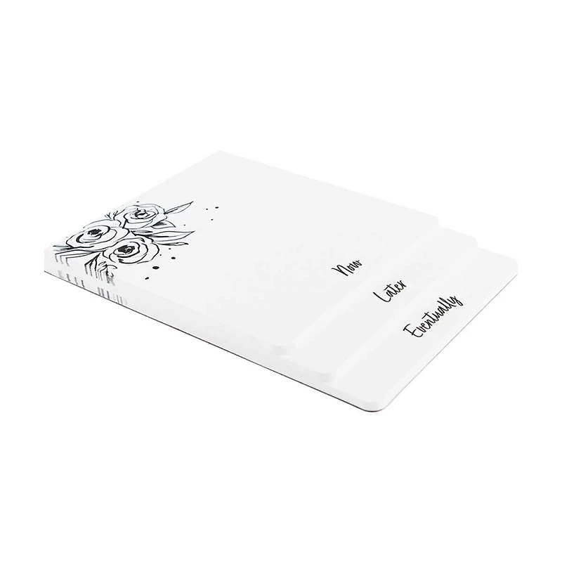 Ryder & Co. White Tiered Floral List Pad, Pack of 3
