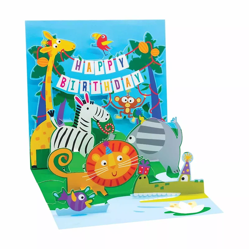 Jungle Pop Up 'Happy Birthday' Card, 4.5 in