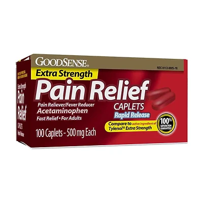 GoodSense Rapid Release Pain Relief, Acetaminophen Caplets 500 mg