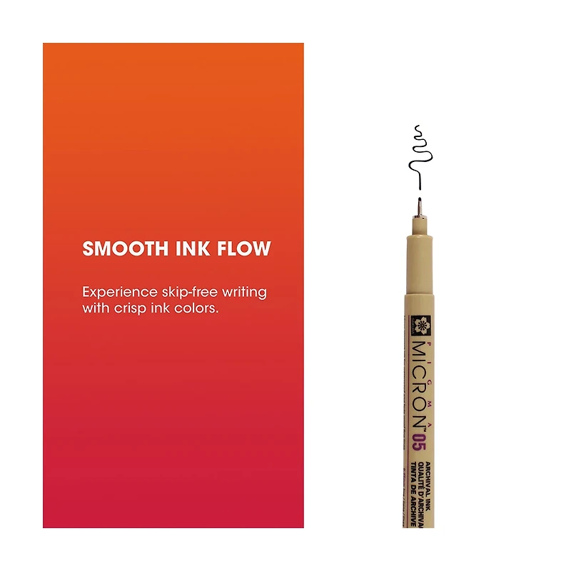 Pigma Micron 05 Fineliner Pen, 0.45mm, Black