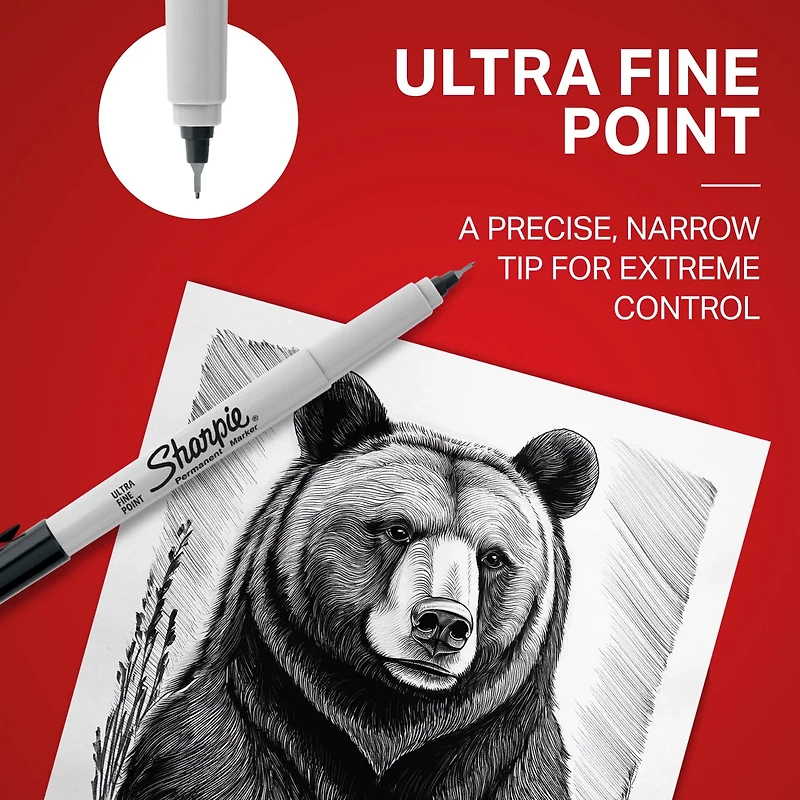 Sharpie Permanent Marker, Ultra Fine Point, Black, 1 Count