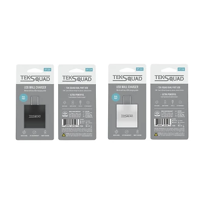 TekSquad Dual Port USB Wall Charger, Assorted