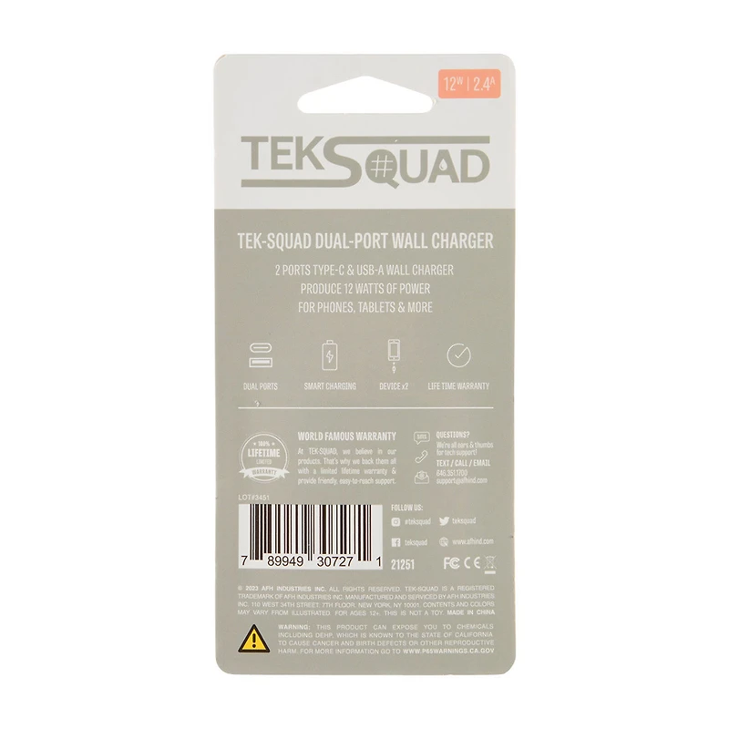 TekSquad Dual Port Wall Charger