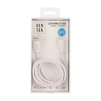 GENTEK Lightning to USB Charging Cable, 6 ft, White