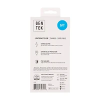 GENTEK Lightning to USB Charging Cable, 6 ft, White