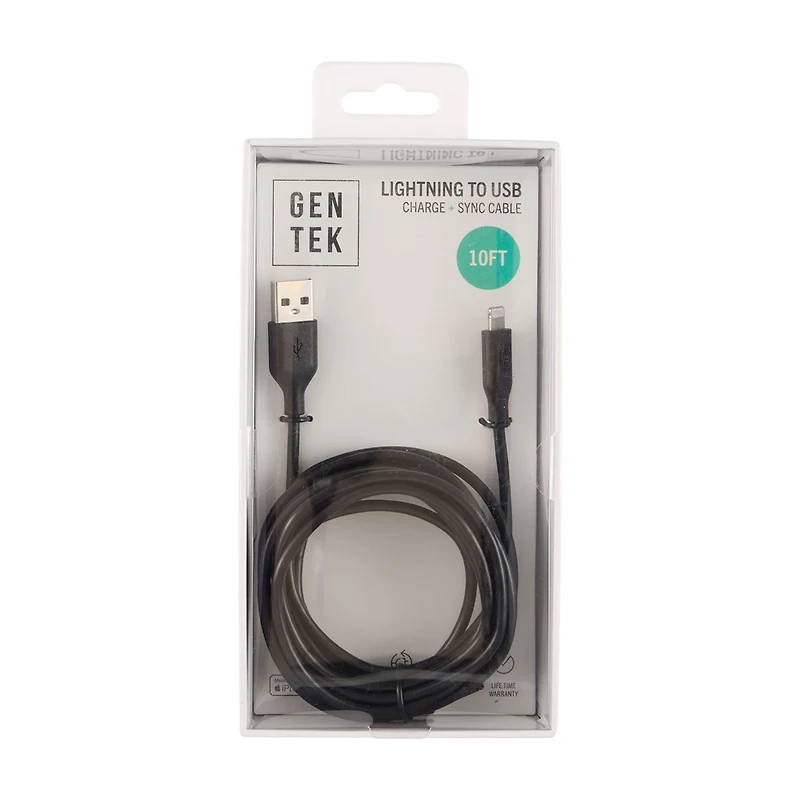 GENTEK Charging Cable, Lightning to USB, Assorted