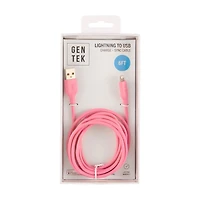 GENTEK Lightning to USB Charging Cable, 6 ft, Assorted