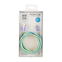 GENTEK Lightning to USB Charging Cable, 6 ft, Rainbow