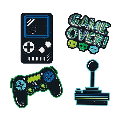 Gamer Birthday Wall Decals, 4 Count