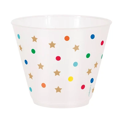 Mini Dots & Stars Birthday Plastic Tumblers, 8 ct, 9 oz