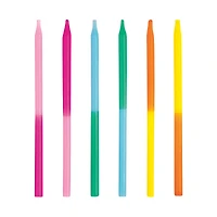 Assorted Two-Tone Birthday Candles, 12 Count