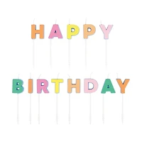 Pastel "Happy Birthday" Letter Birthday Candles, 13 pieces