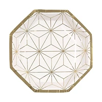 Modern Gold & Purple Party Plates, 8 ct, 8.25 in