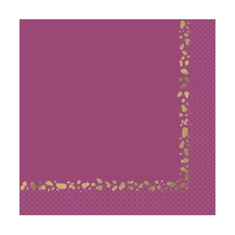 Modern Gold & Purple Luncheon Napkins, 16 Count