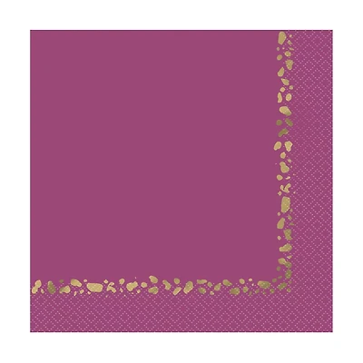 Modern Gold & Purple Luncheon Napkins, 16 Count
