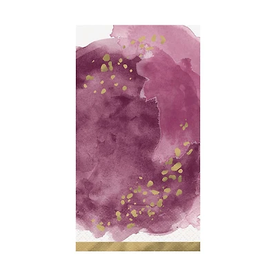 Modern Gold & Purple Paper Dinner Napkins, 16 Count