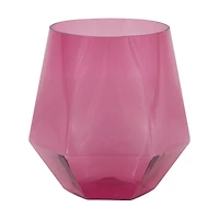 Burgundy Diamond Shaped Stemless Plastic Wine Glass, 12 oz
