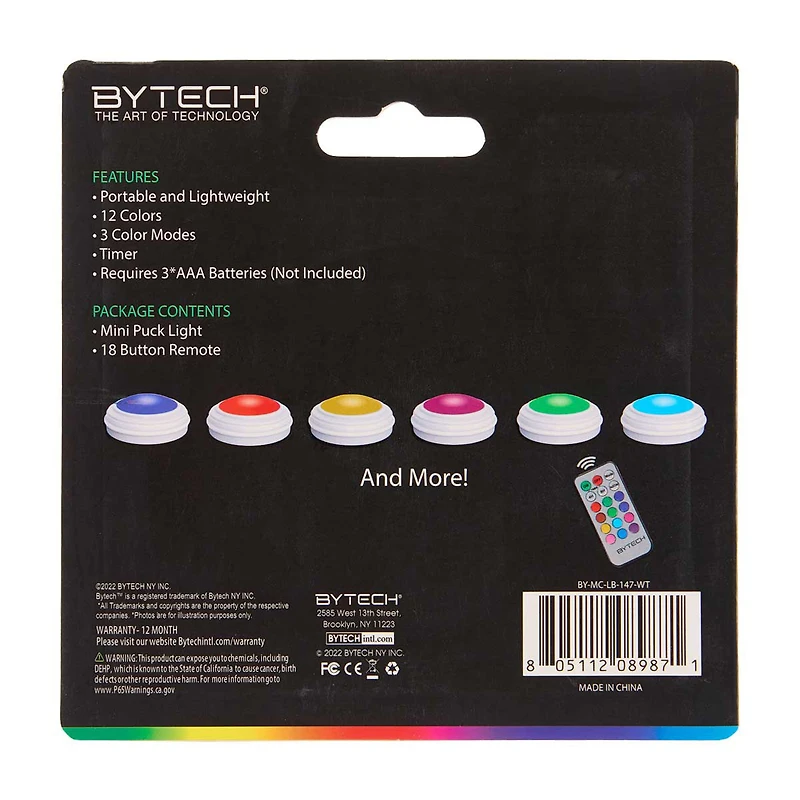 LED Puck Light with Remote Control